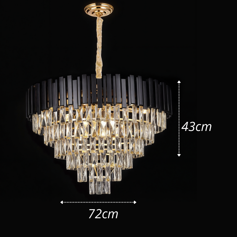 Lustre de Cristal Preto - Vana Gold