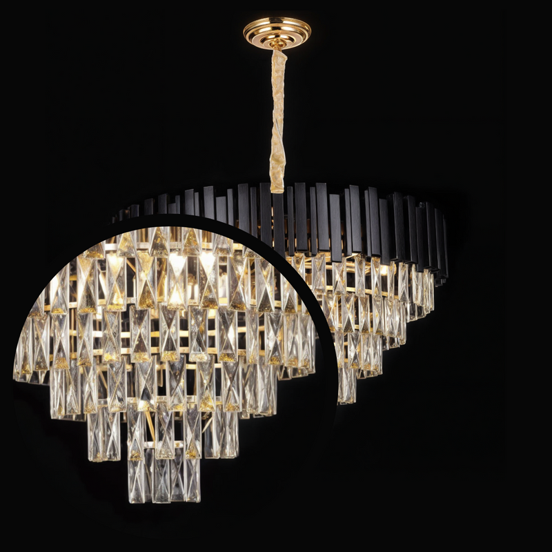 Lustre de Cristal Preto - Vana Gold