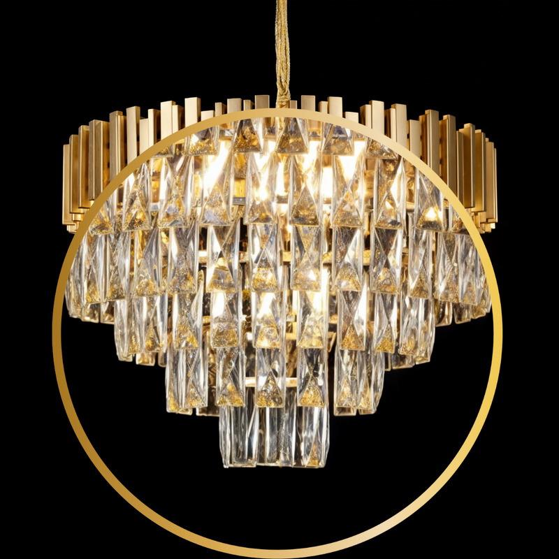 Lustre de Cristal Vana Gold Dourado 72x43cm