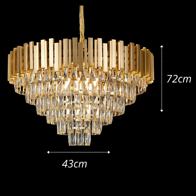 Lustre de Cristal Vana Gold Dourado 72x43cm